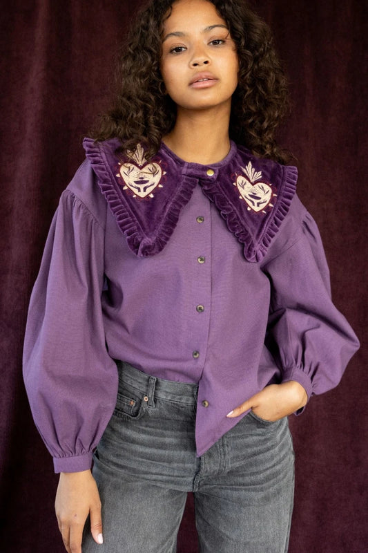 Col KALINDRA velours mauve