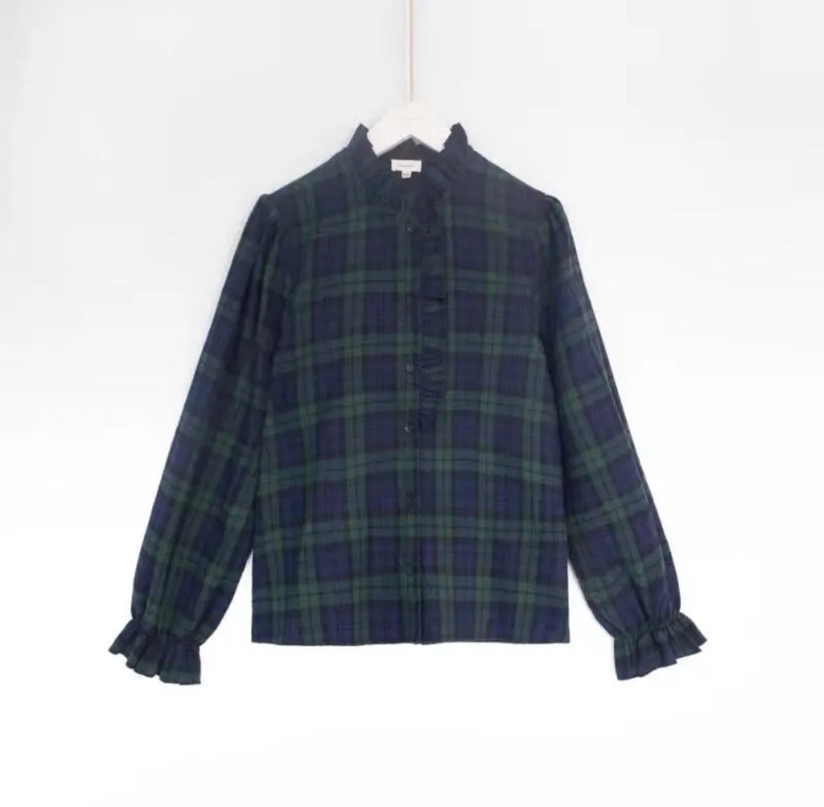 Chemisier PAULA tartan bleu