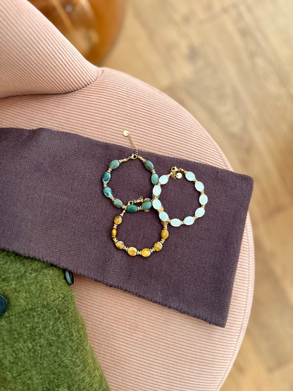 Bracelet GRACE pierres marrons