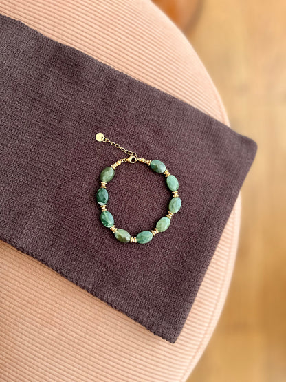Bracelet GRACE pierres vertes