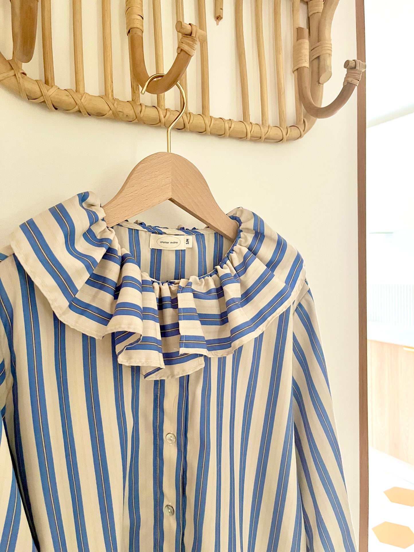Chemise AGATHE rayée bleue