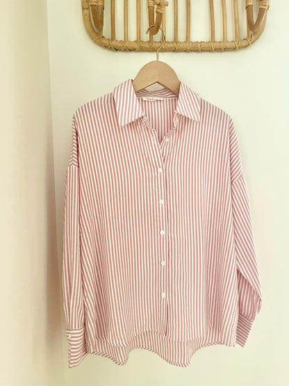 Chemise SAM rayée rose