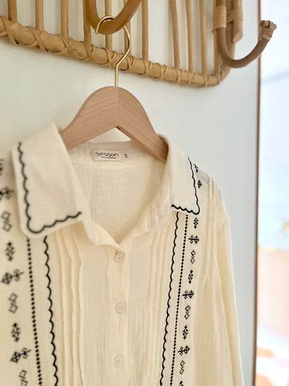 Chemise LOU écrue brodée