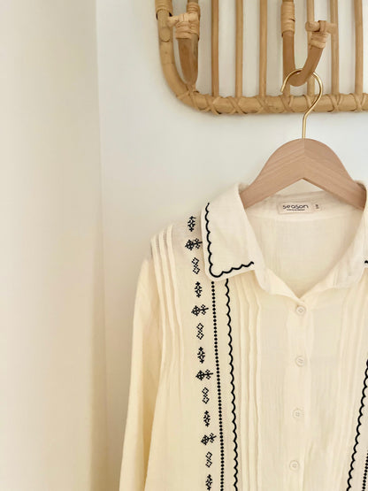 Chemise LOU écrue brodée