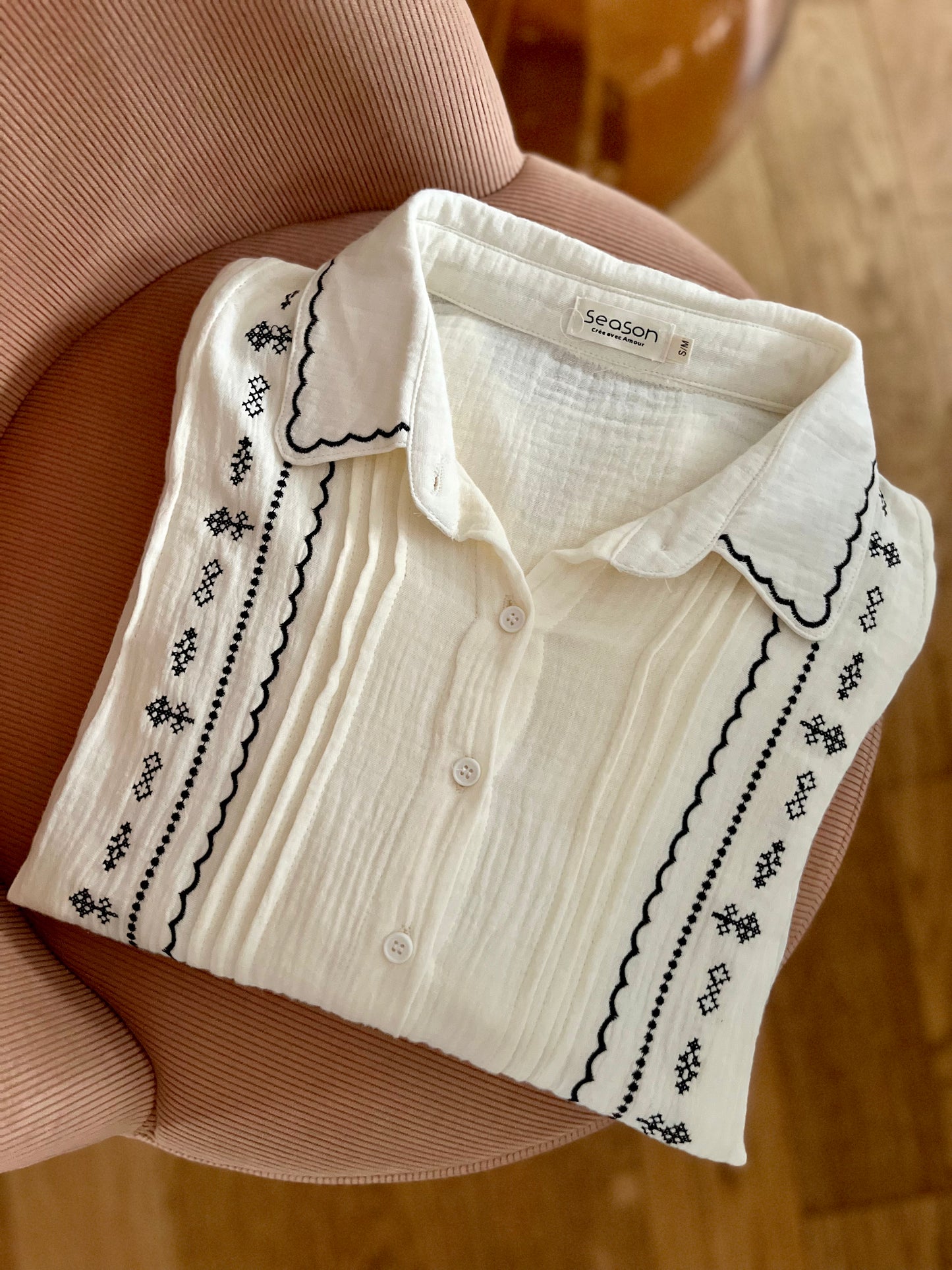 Chemise LOU écrue brodée