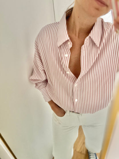 Chemise SAM rayée rose