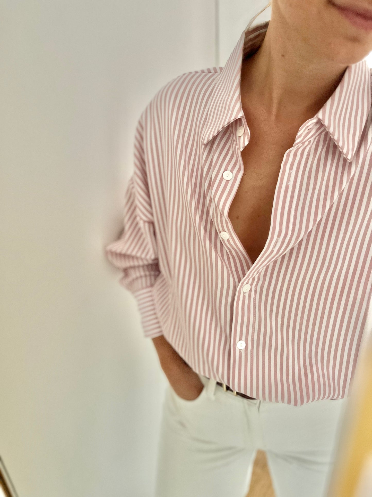 Chemise SAM rayée rose