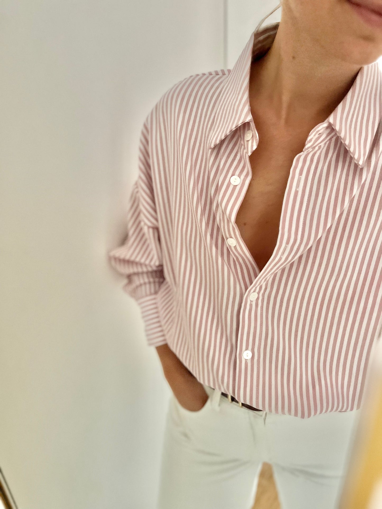 Chemise SAM rayée rose