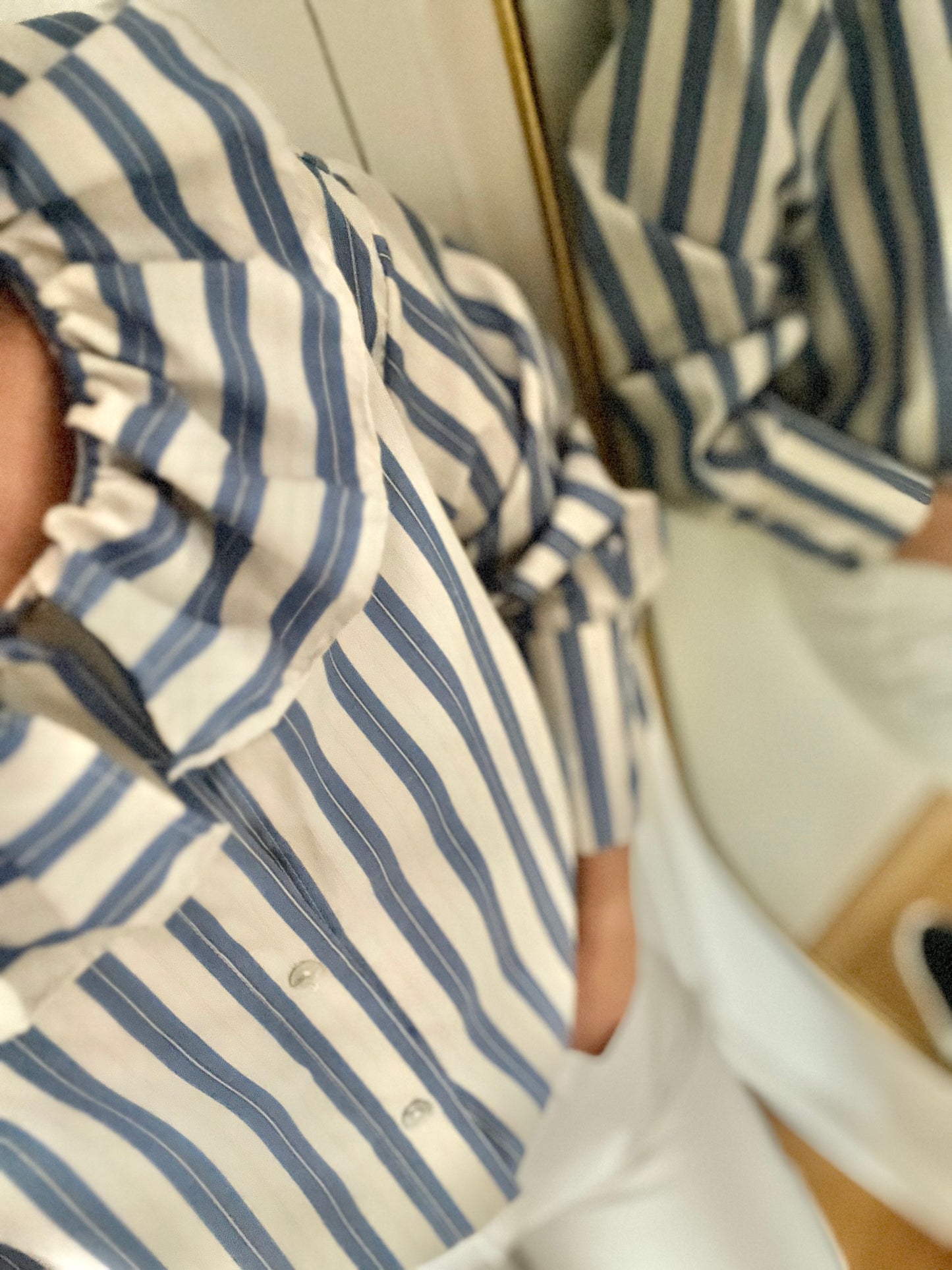 Chemise AGATHE rayée bleue
