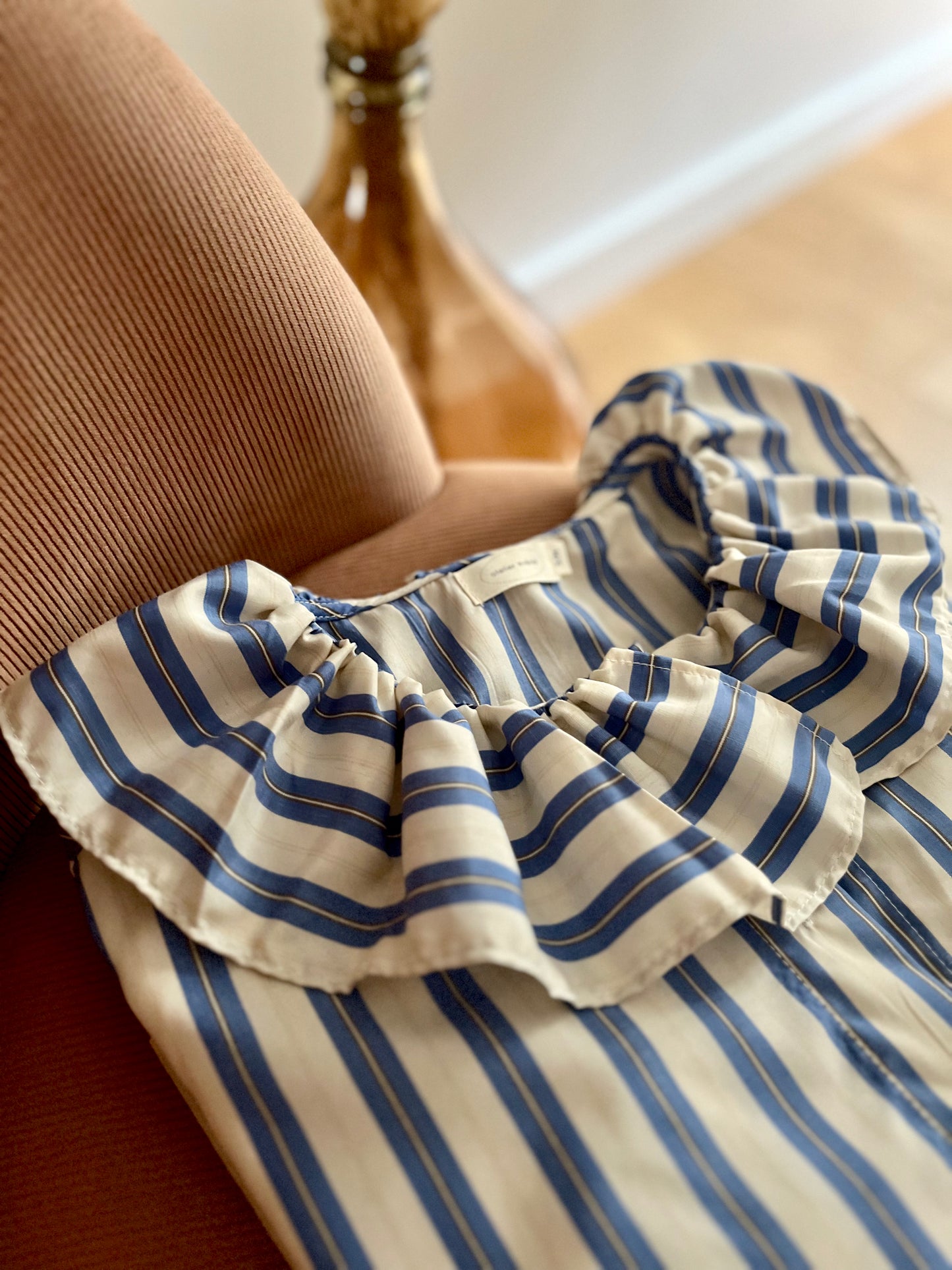 Chemise AGATHE rayée bleue
