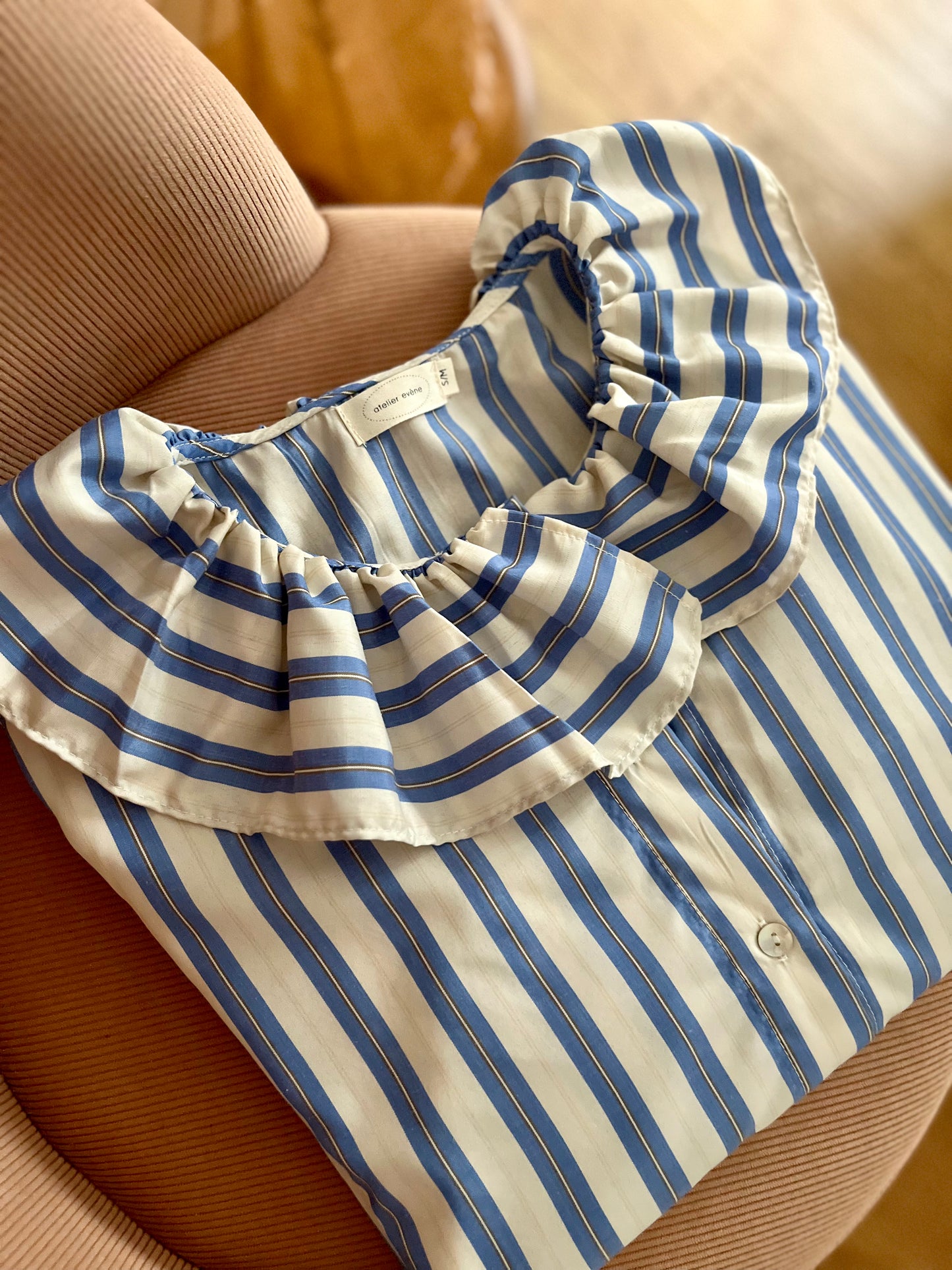 Chemise AGATHE rayée bleue