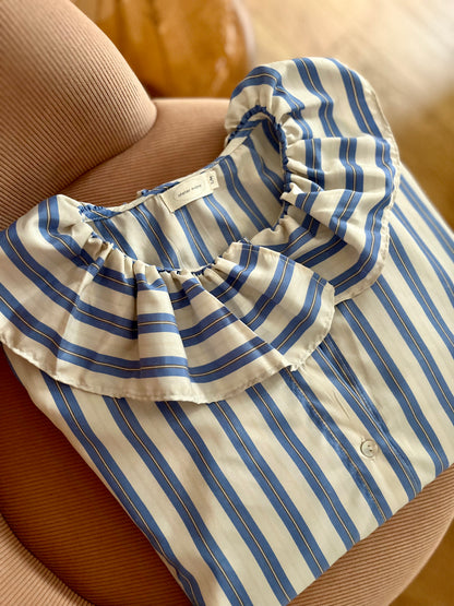 Chemise AGATHE rayée bleue