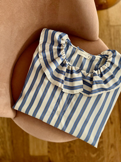 Chemise AGATHE rayée bleue