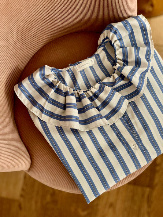 Chemise AGATHE rayée bleue