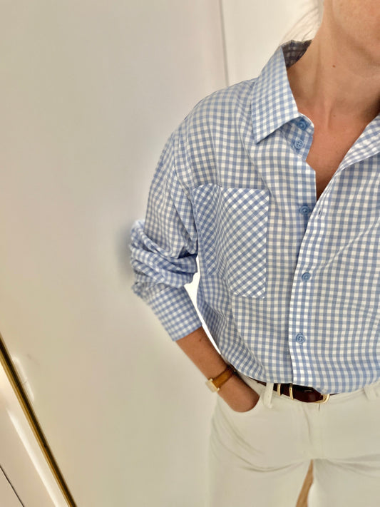 Chemise BIBBY vichy bleu ciel