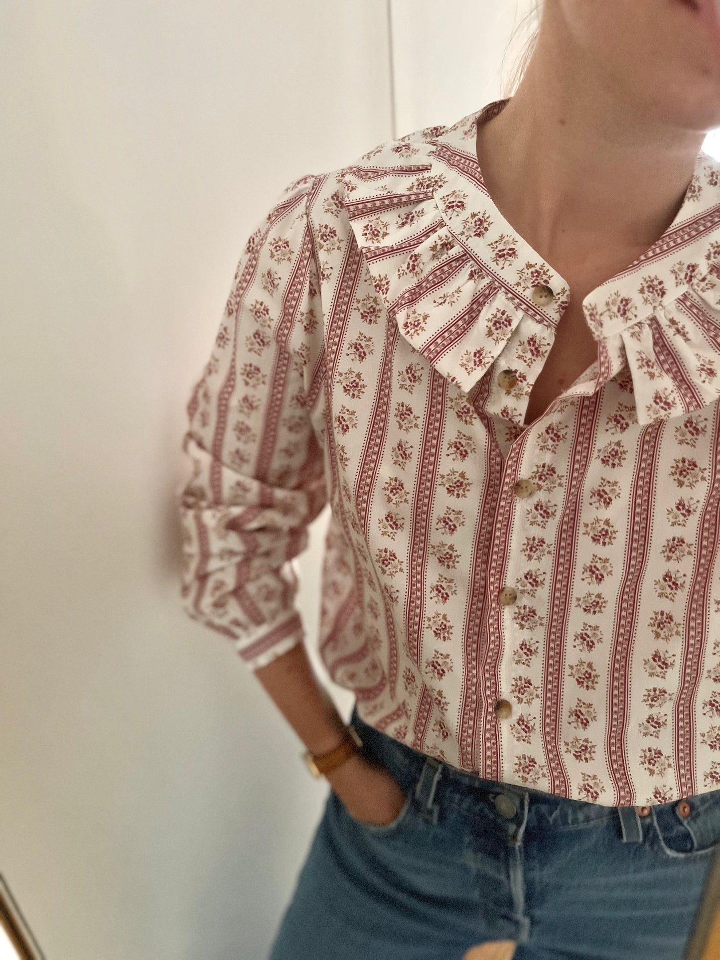 Chemise AVA fleurie rose