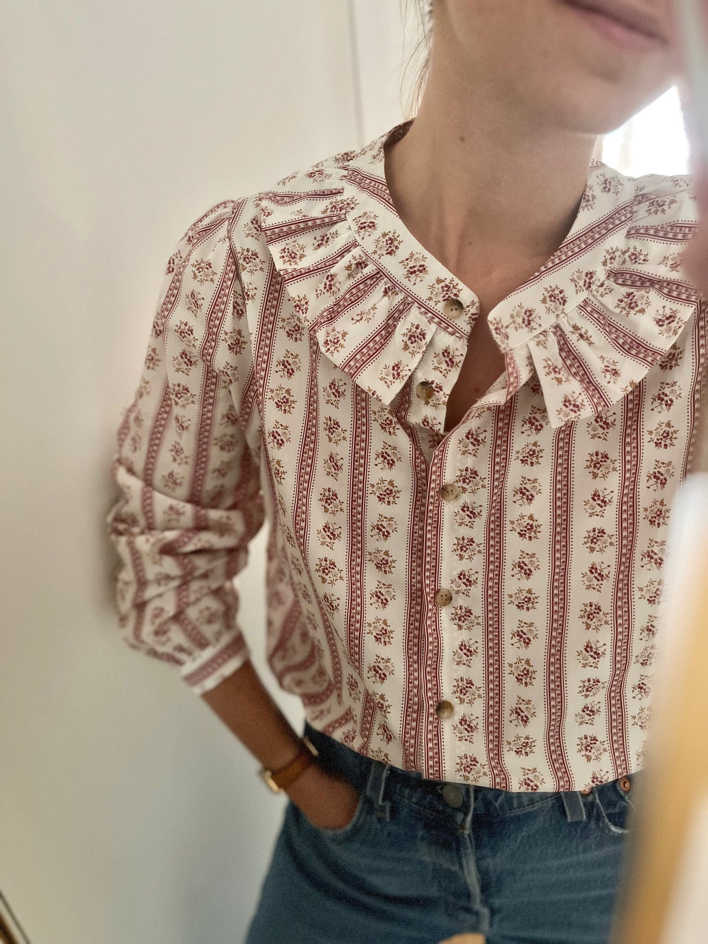 Chemise AVA fleurie rose