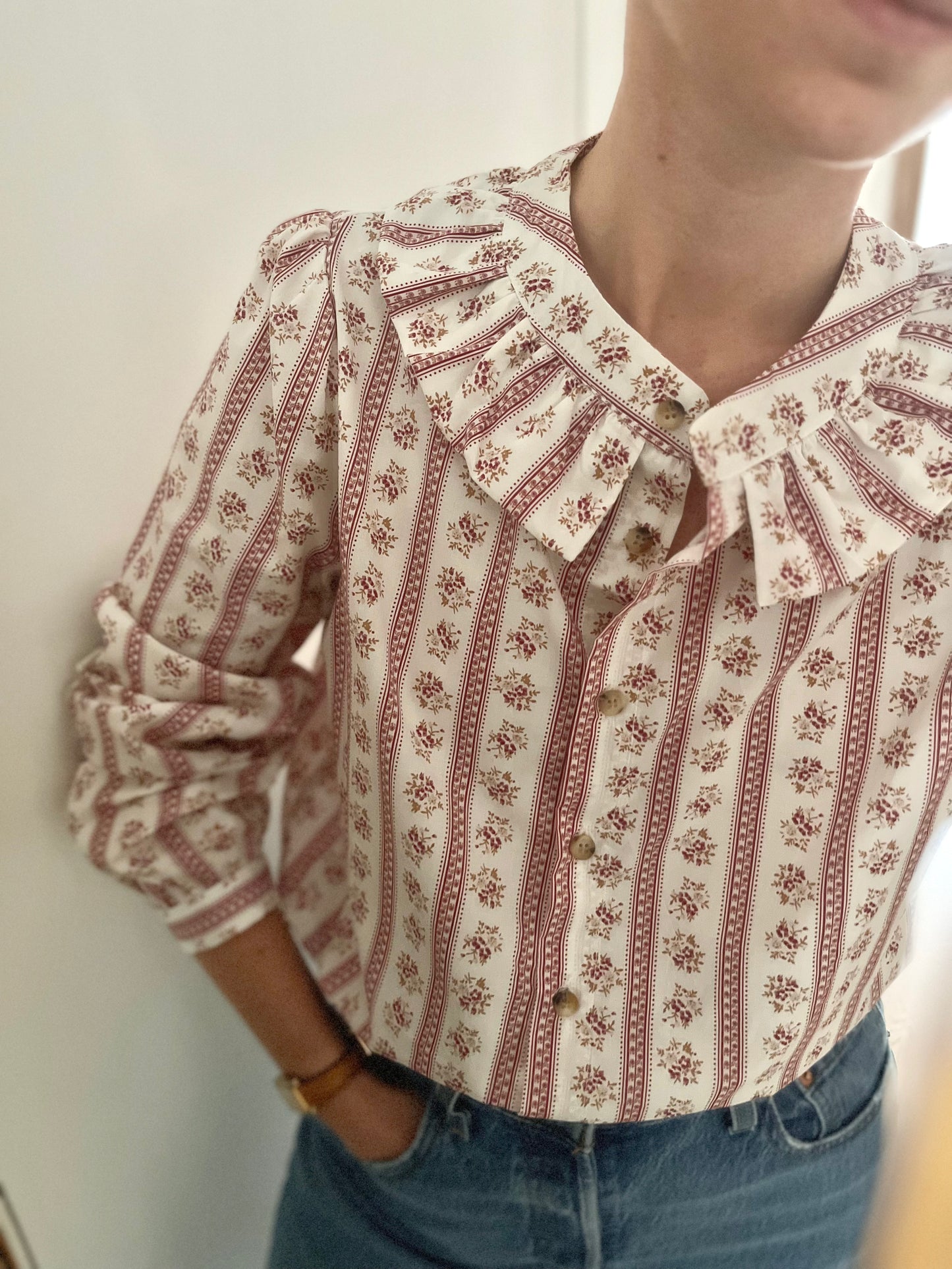 Chemise AVA fleurie rose