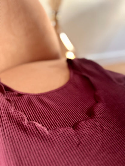 Body JOSÉPHINE festonné prune