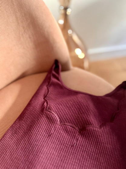Body JOSÉPHINE festonné prune