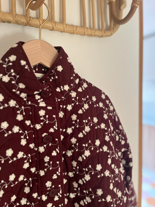 Veste ELISA brodée bordeaux