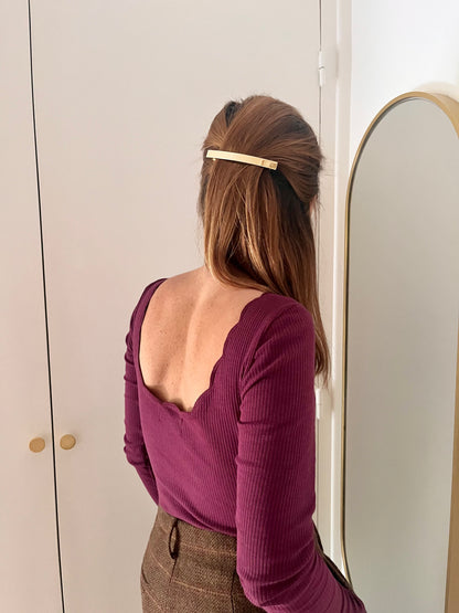 Body JOSÉPHINE festonné prune