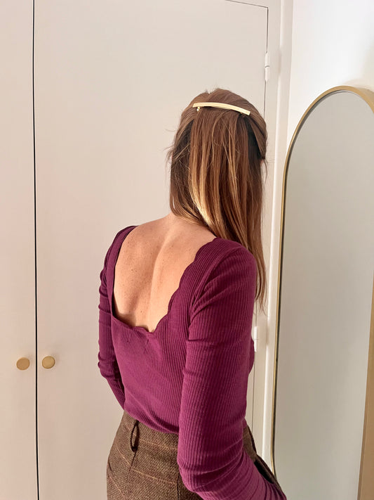 Body JOSÉPHINE festonné prune