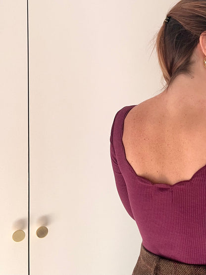 Body JOSÉPHINE festonné prune