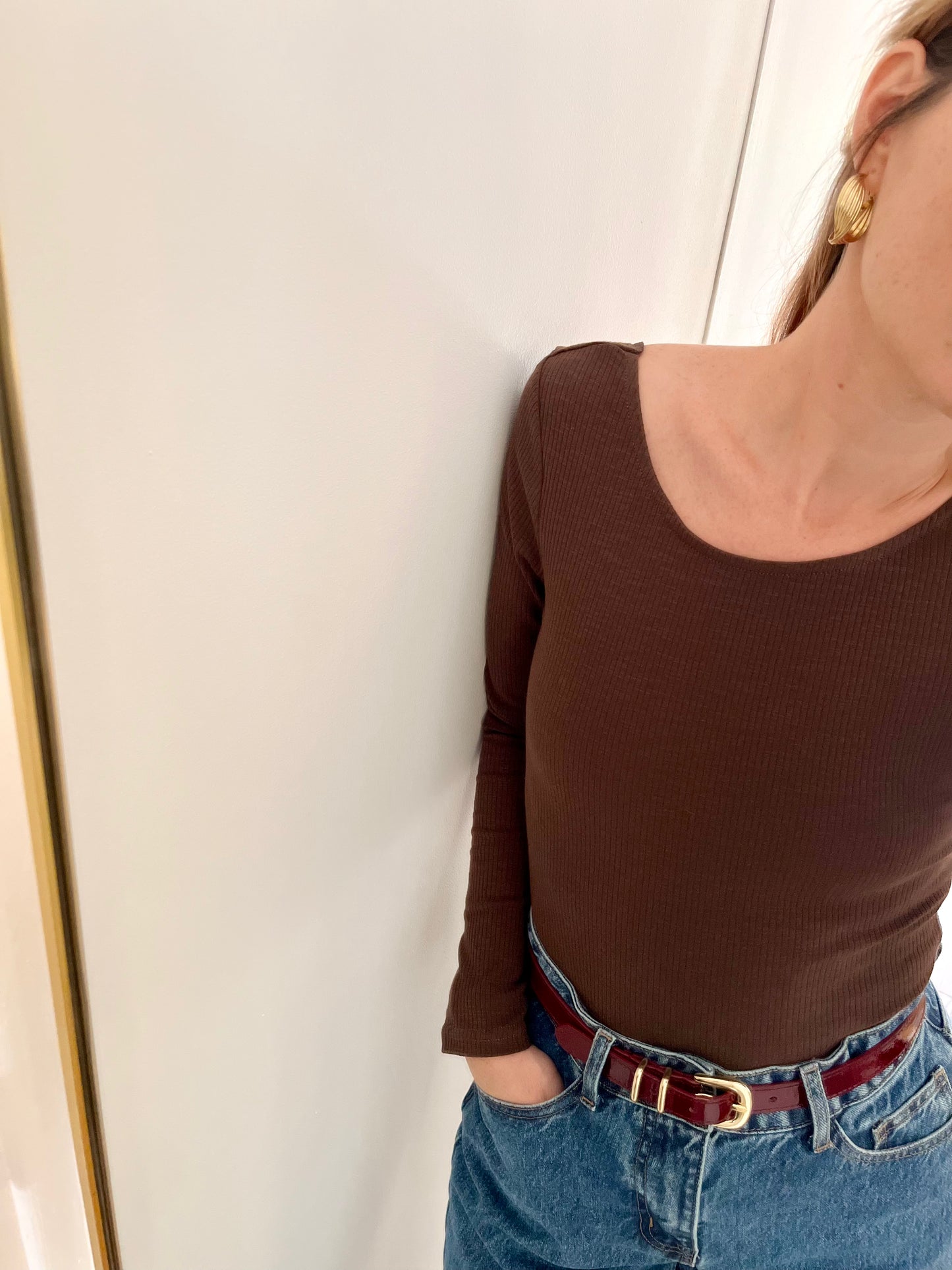 Body JOSÉPHINE festonné chocolat