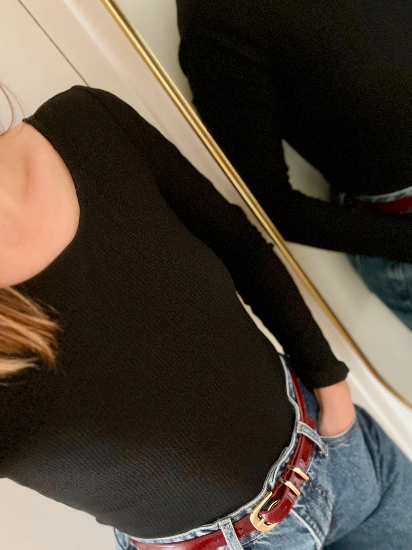 Body JOSÉPHINE festonné noir