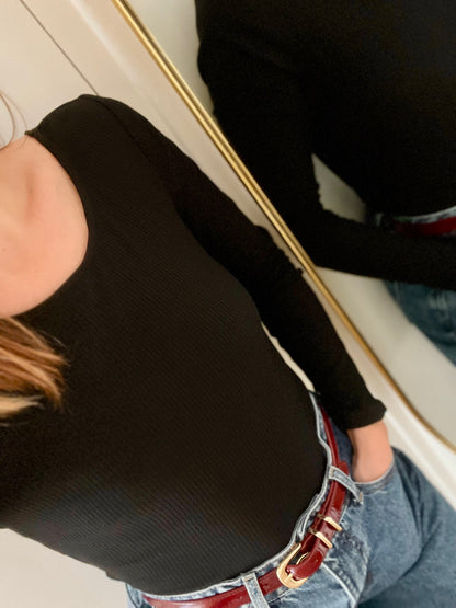 Body JOSÉPHINE festonné noir