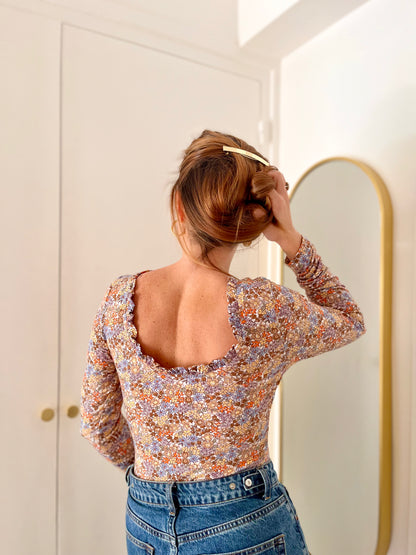 Body LOUISE fleurie marron