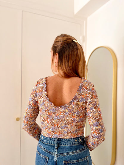 Body LOUISE fleurie marron