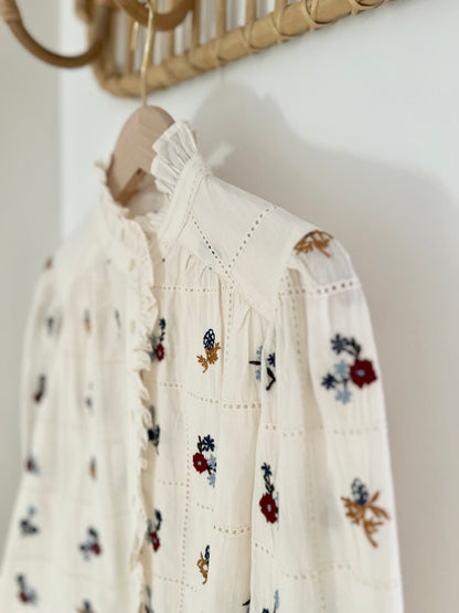 Chemise CAPUCINE brodée écrue