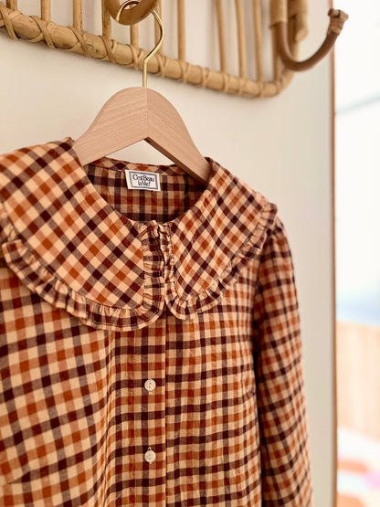 Chemise ULIA carreaux marron