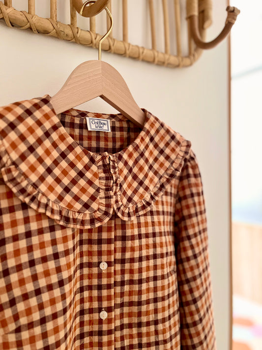 Chemise ULIA carreaux marron