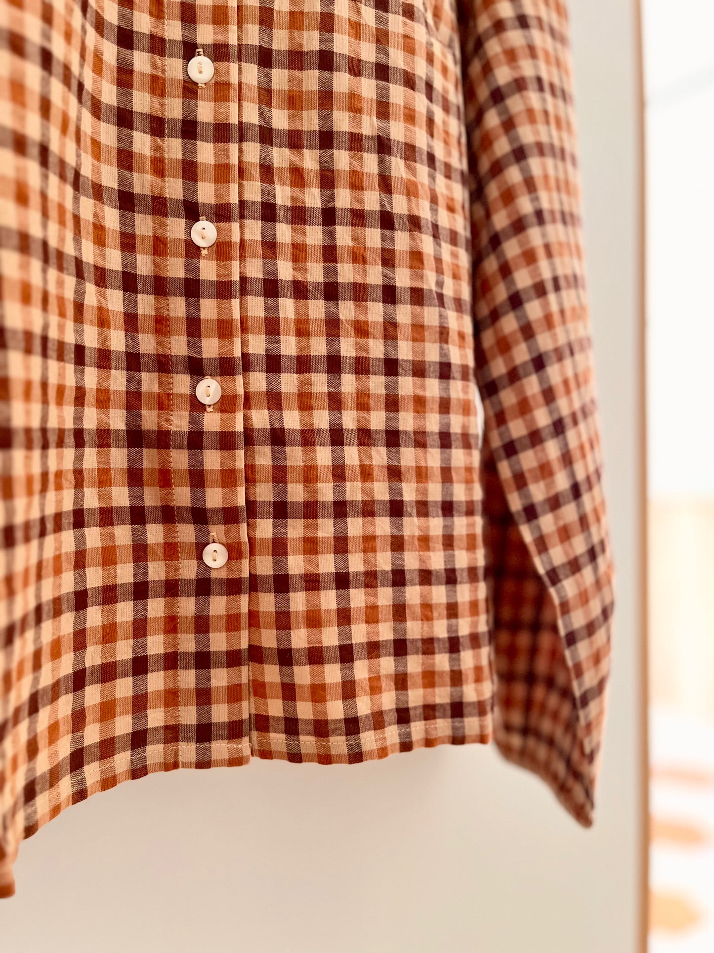 Chemise ULIA carreaux marron