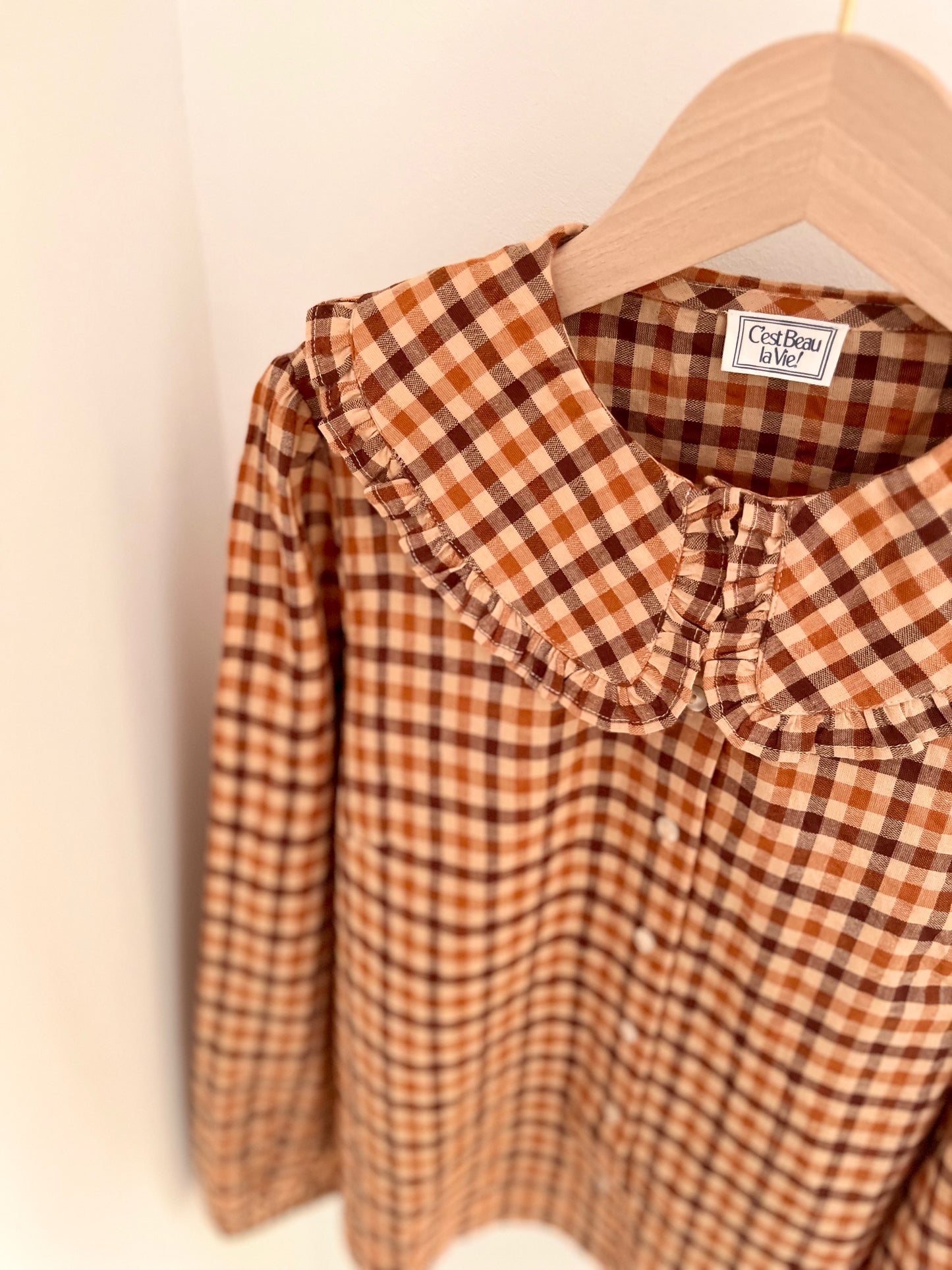 Chemise ULIA carreaux marron