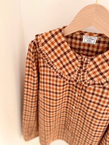Chemise ULIA carreaux marron