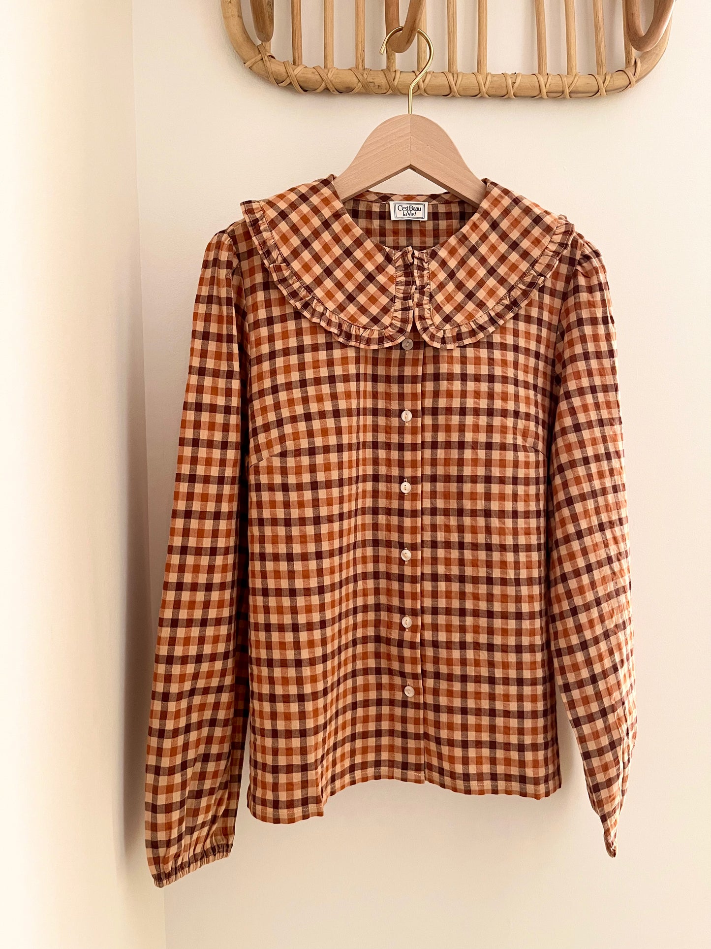 Chemise ULIA carreaux marron
