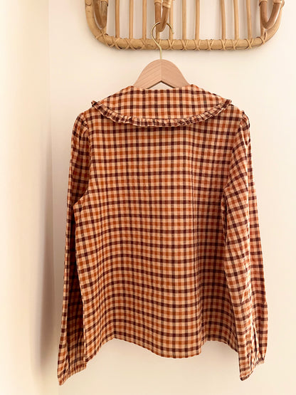 Chemise ULIA carreaux marron