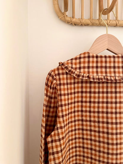 Chemise ULIA carreaux marron