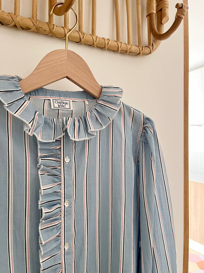 Chemise ACHILLE rayée bleue