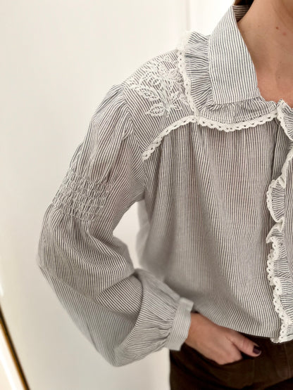 Chemise ARTHUR rayée brodée