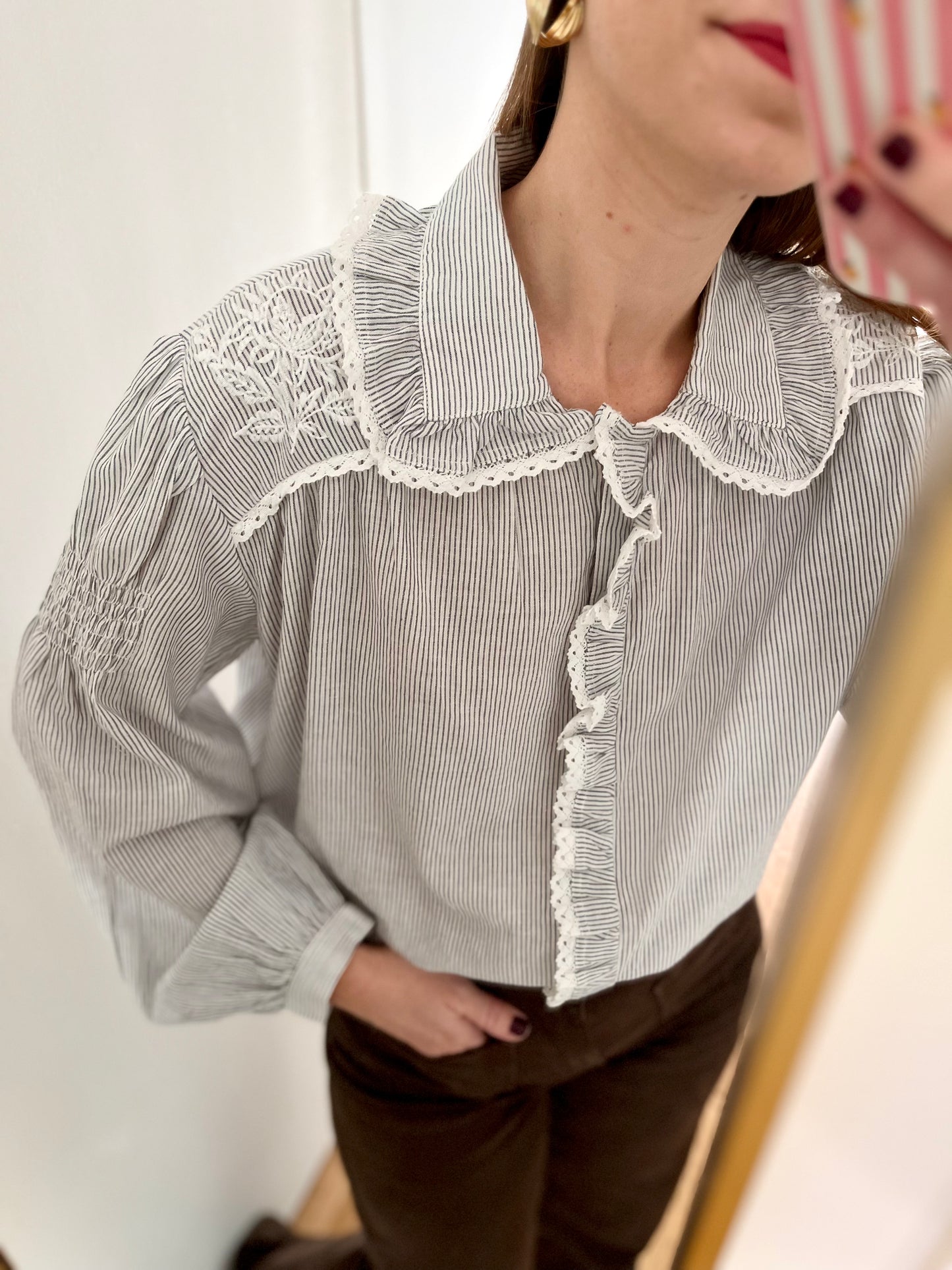 Chemise ARTHUR rayée brodée