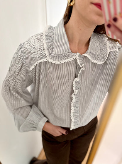 Chemise ARTHUR rayée brodée