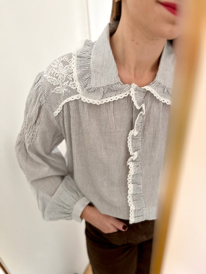 Chemise ARTHUR rayée brodée