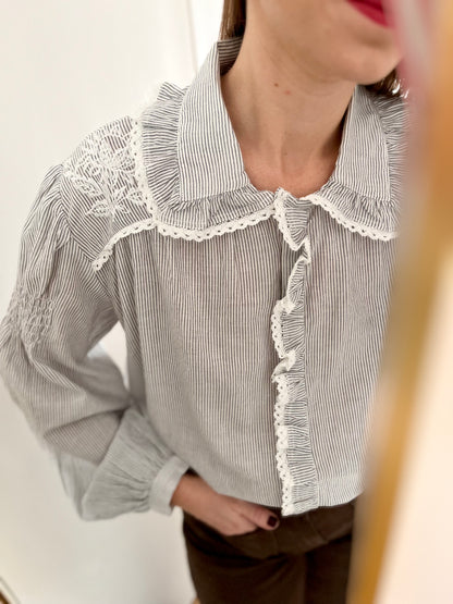Chemise ARTHUR rayée brodée