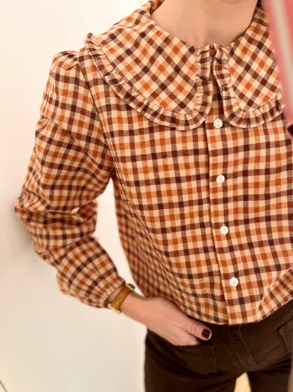 Chemise ULIA carreaux marron