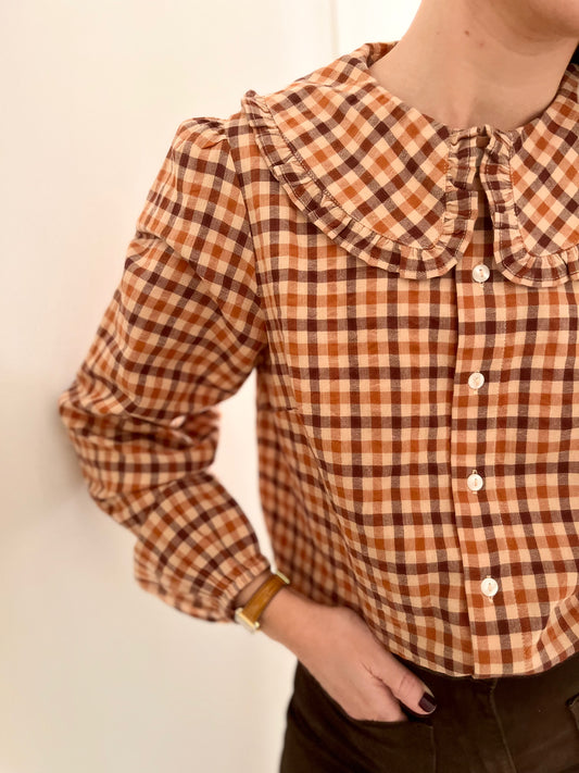 Chemise ULIA carreaux marron